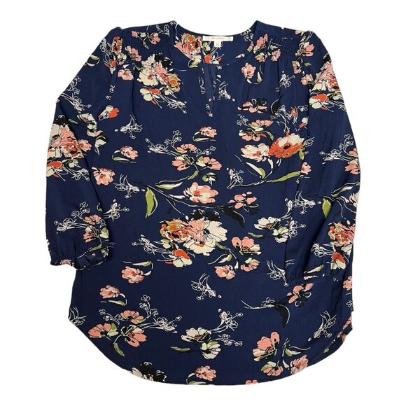 Fun2Fun Womens Floral Blouse~Size S~Navy 3/4 Sleeve Top~Stitch Fix NWOT~L12 10 - Picture 9 of 11